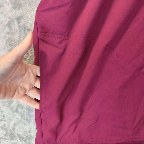 Scrubstar Womens Scrub Top 3XL Wine Short Sleeve Pocket Stretch Medical Apparel - Picture 3 of 11